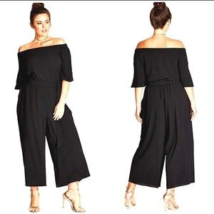 NWT City Chic Black Off Shoulder Jumpsuit